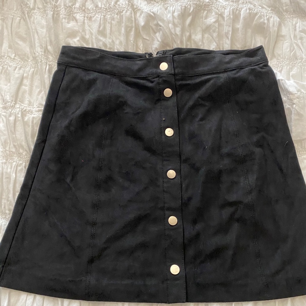Black suede skirt